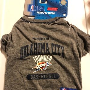 Oklahoma City Thunder NBA Dog Gray Tee Shirt
